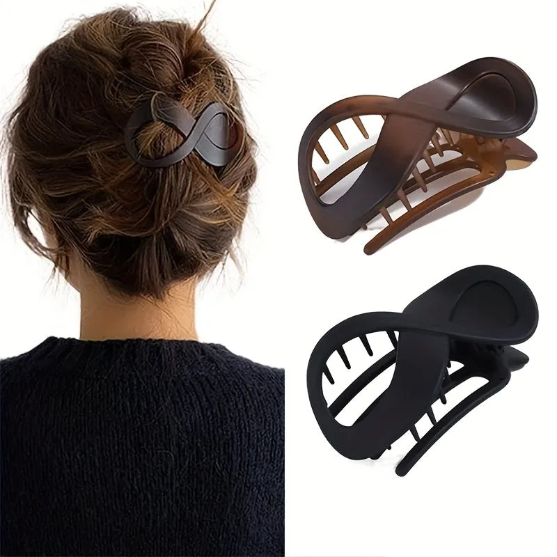 2pcs Elegant Matte Hair Clips Stylish Accessories for Women