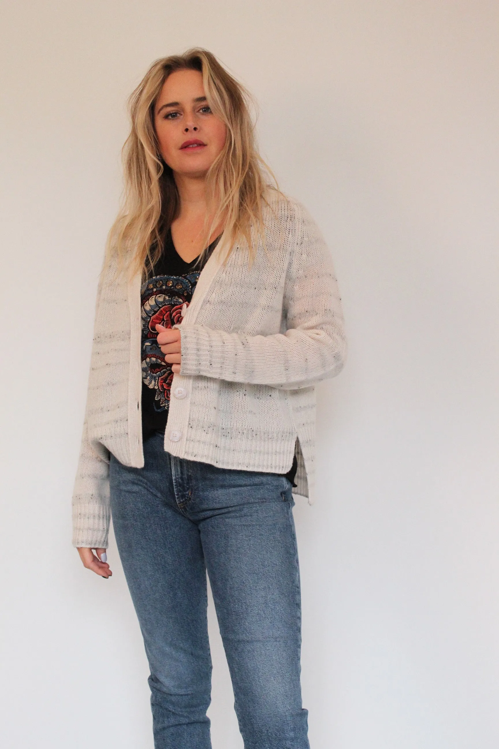 360 Vivianne Cardigan in Alabaster