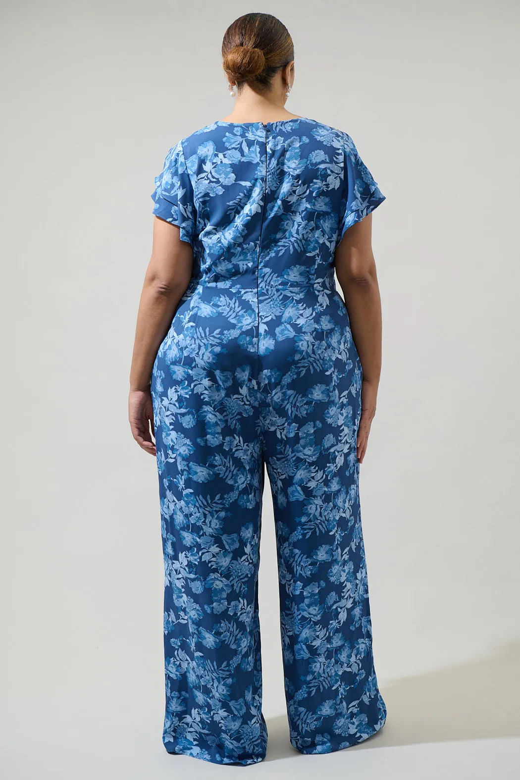 Bary Floral Tiley Wide Leg Jumpsuit Curve