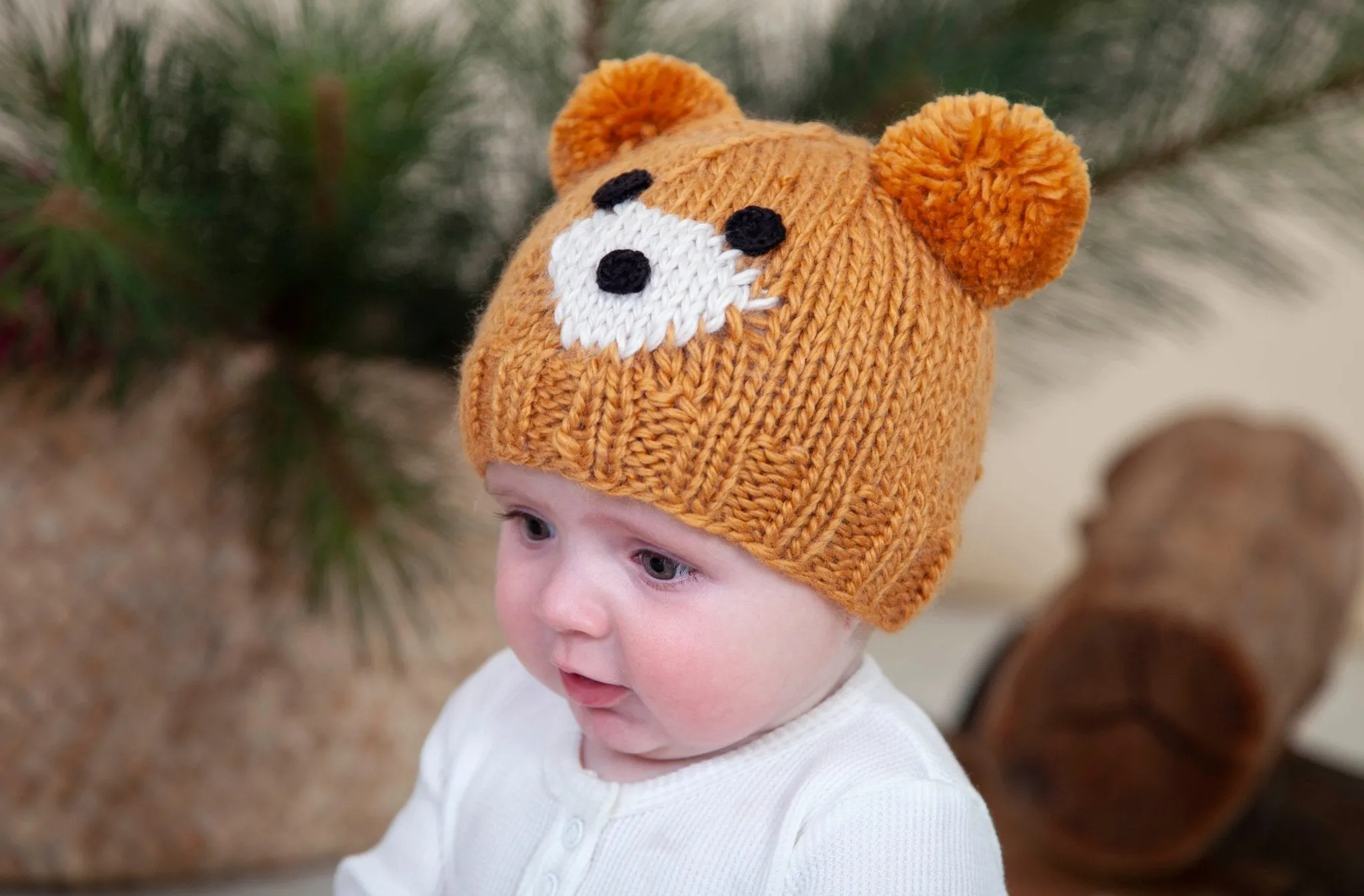 Bear Face Beanie Caramel