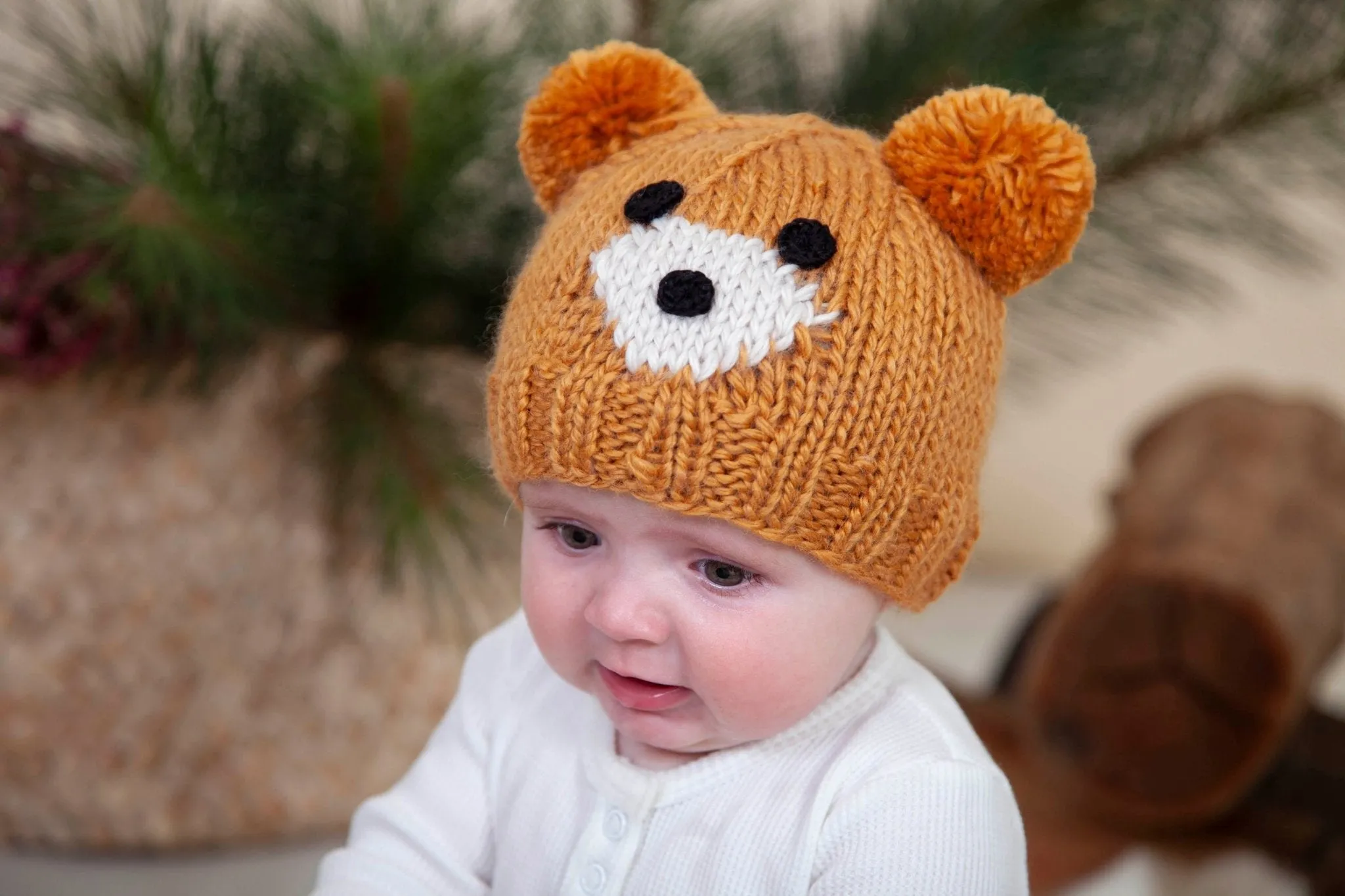 Bear Face Beanie Caramel