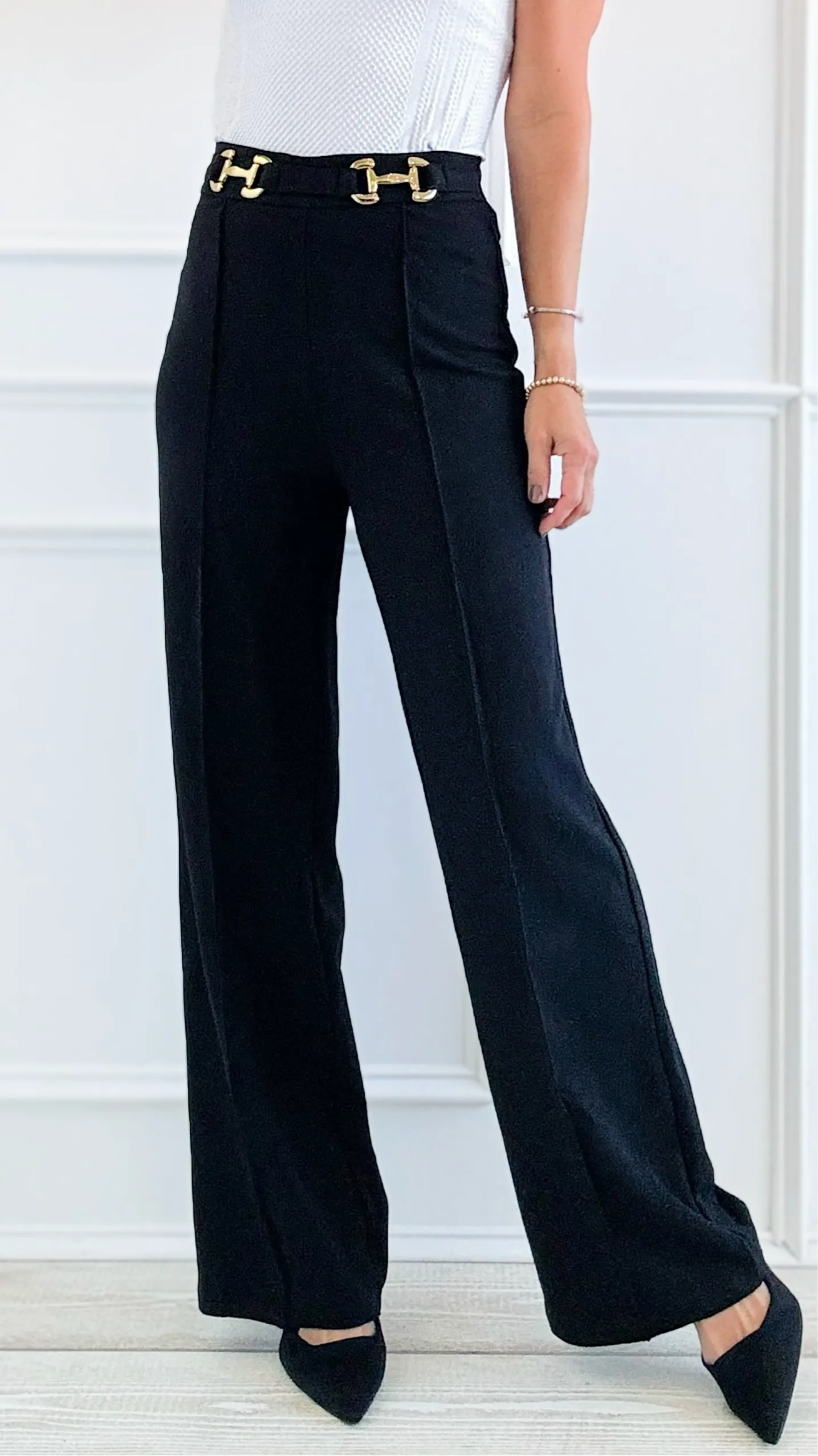 Boujie Allure Tailored Pants - Black