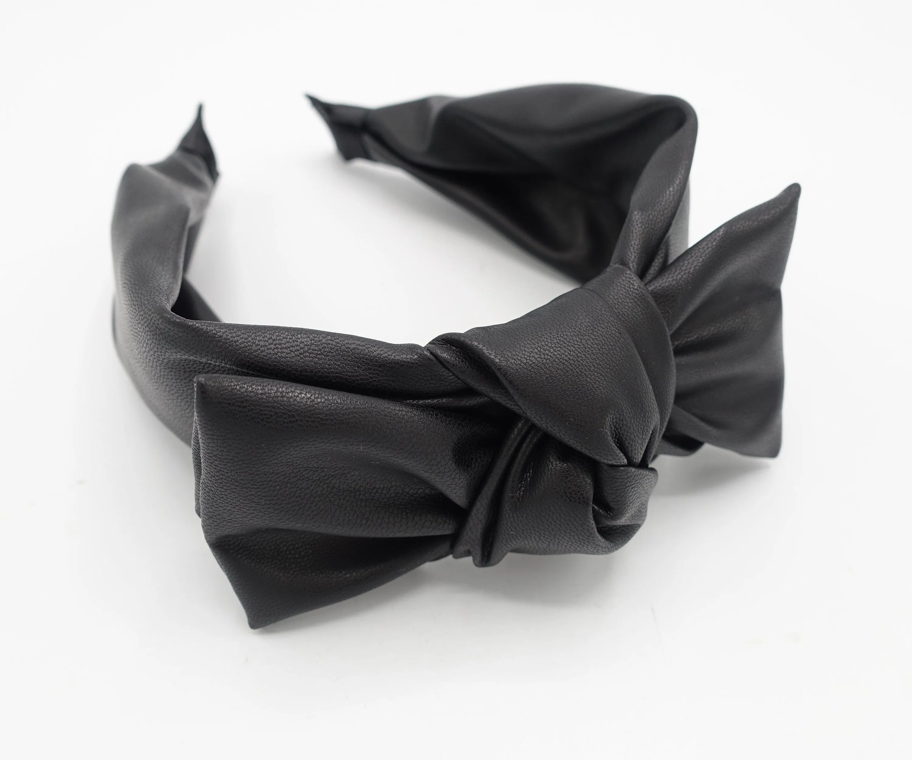 Bow tie leather headband fall winter stylish hairband women hair accessories