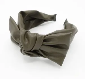 Bow tie leather headband fall winter stylish hairband women hair accessories