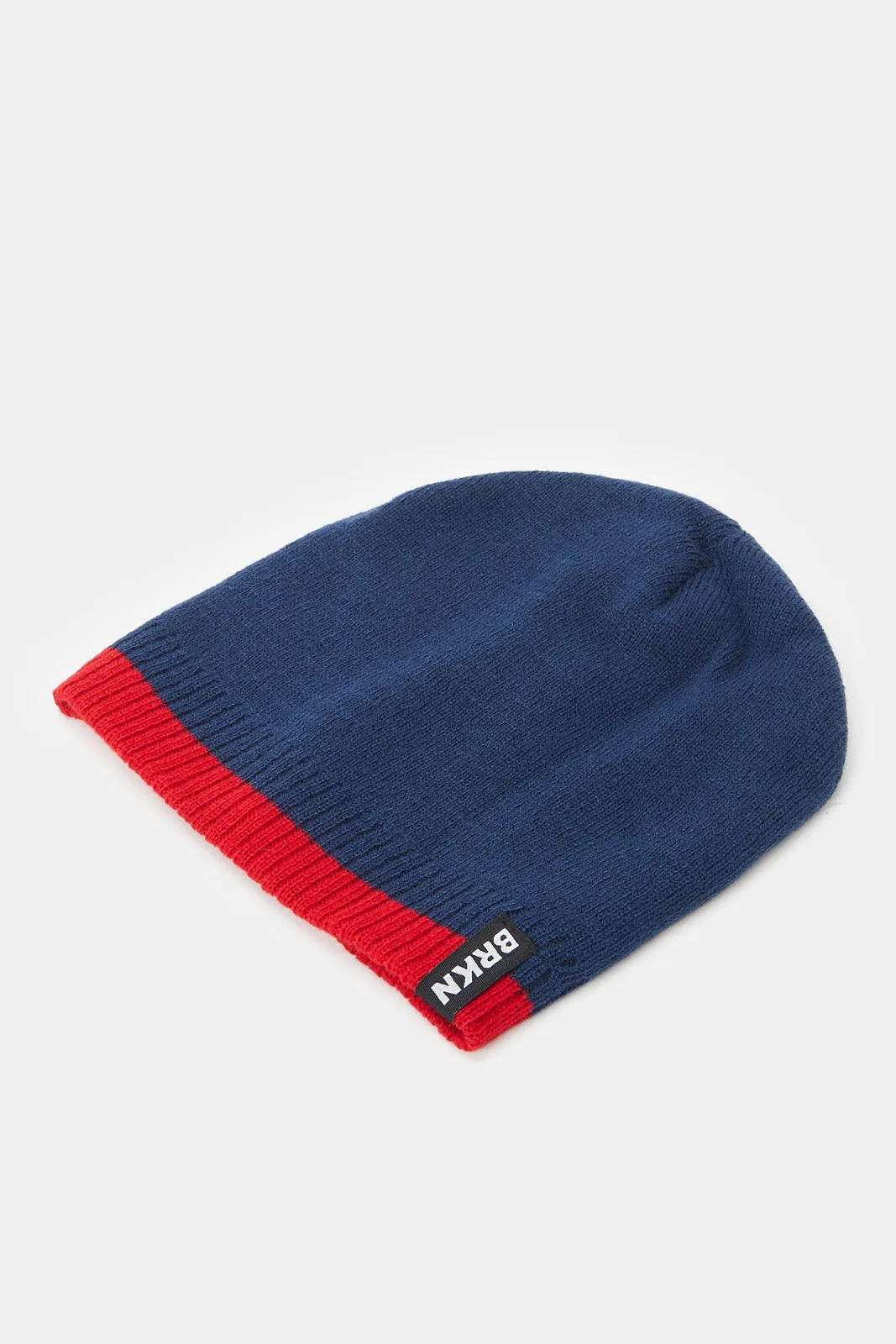 Boys Navy And Black Knitted Cap Set (Pack of 3)