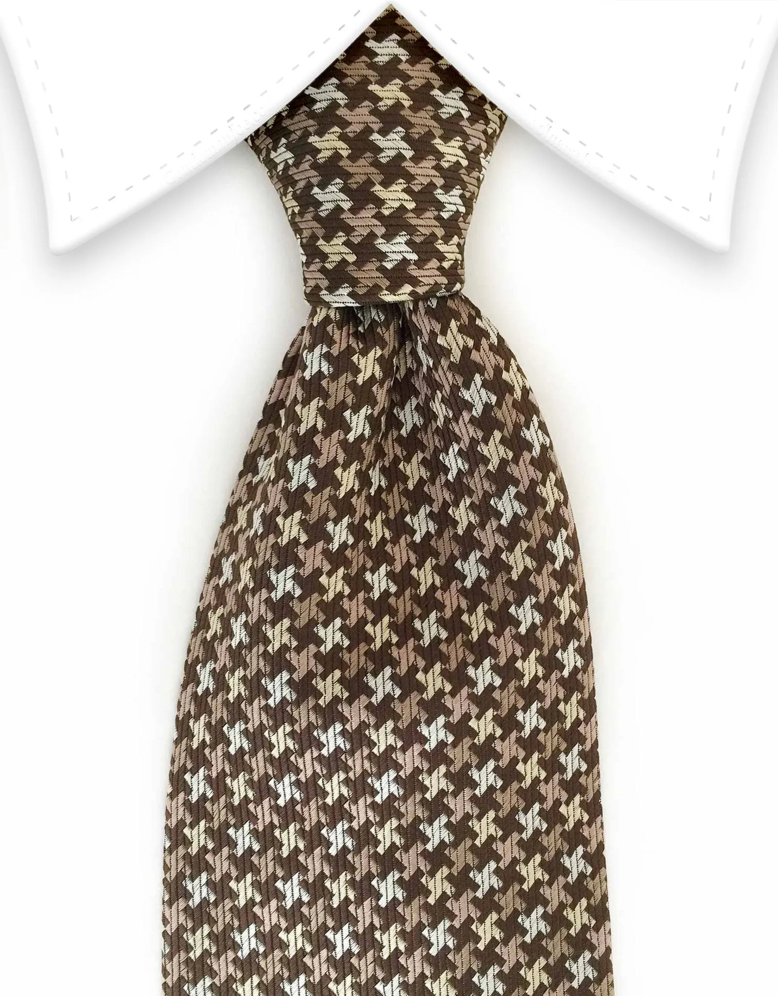 Brown Houndstooth Tie