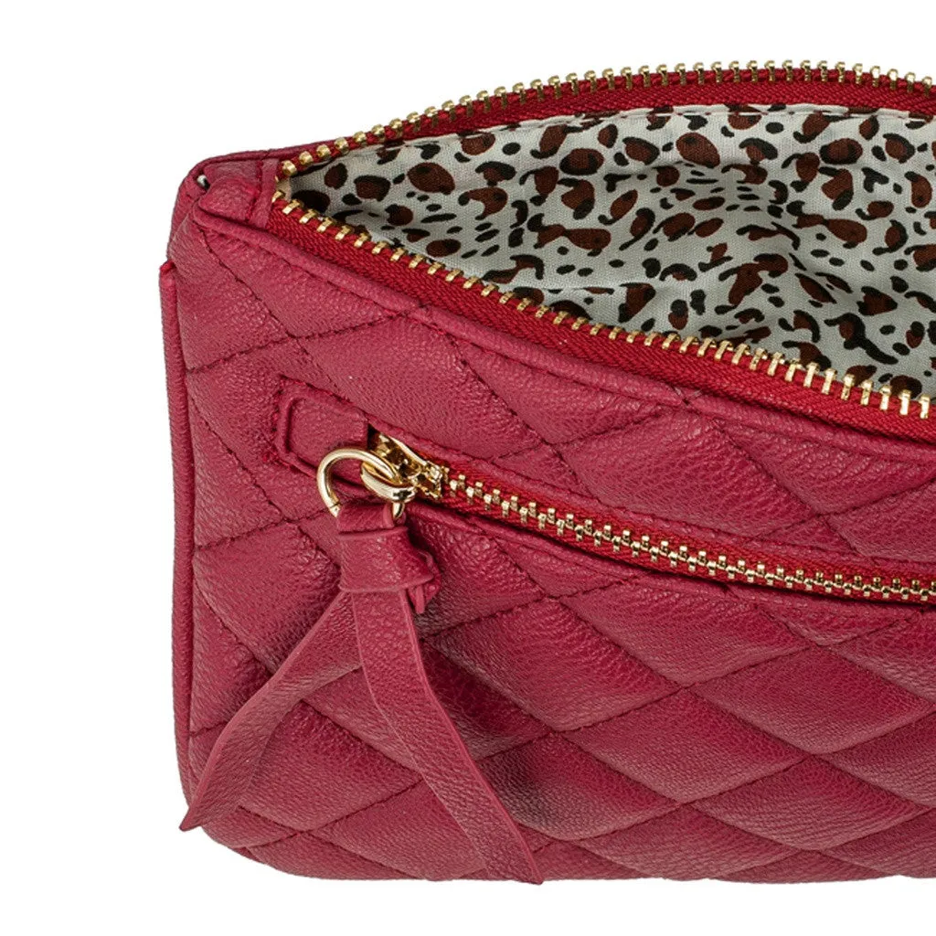 Burgundy Quilted Wristlet