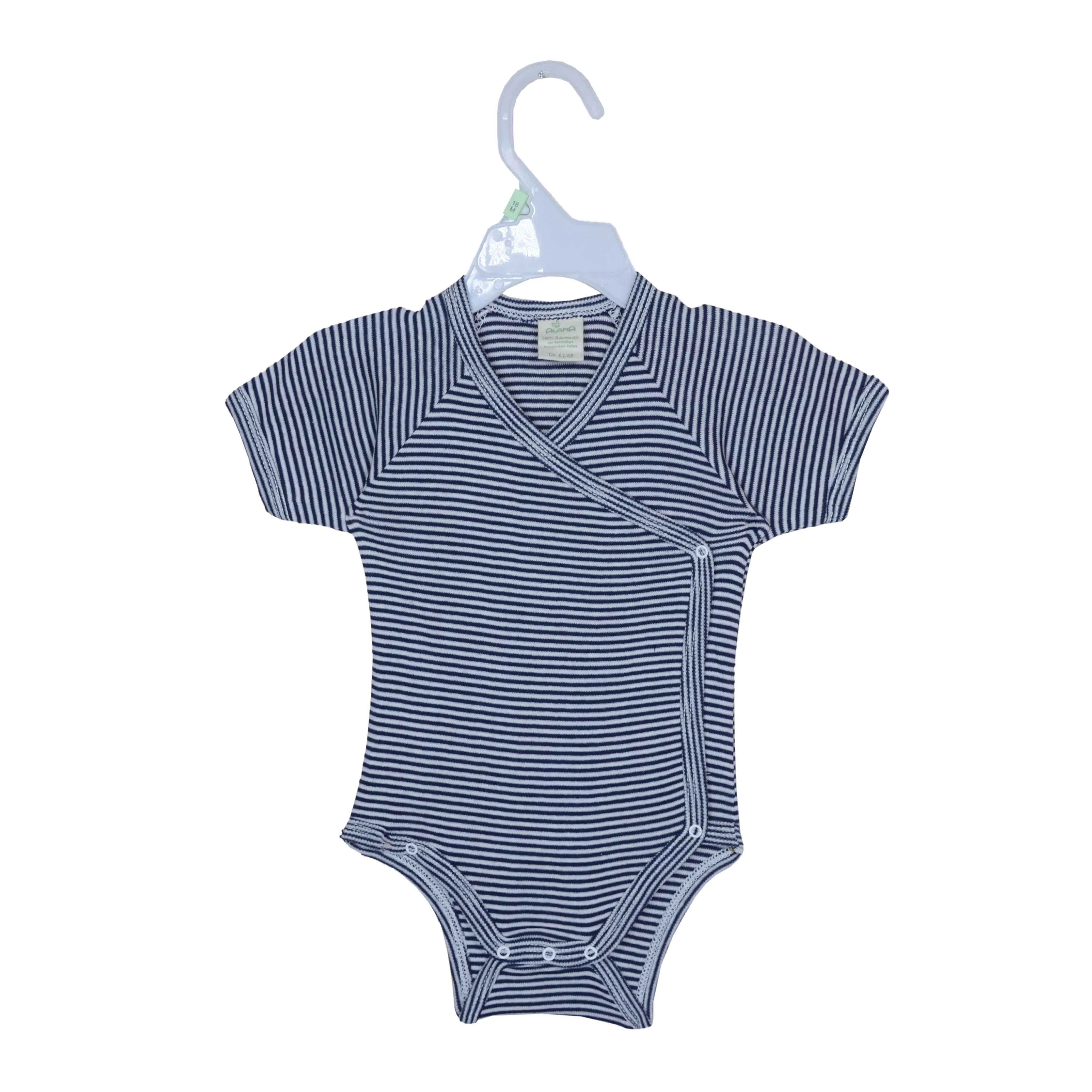 C1480 ALN Black with White Stripes Baby Romper