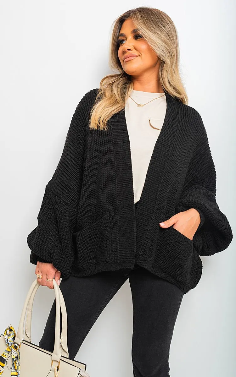 Carter Knitted Balloon Sleeve Cardigan