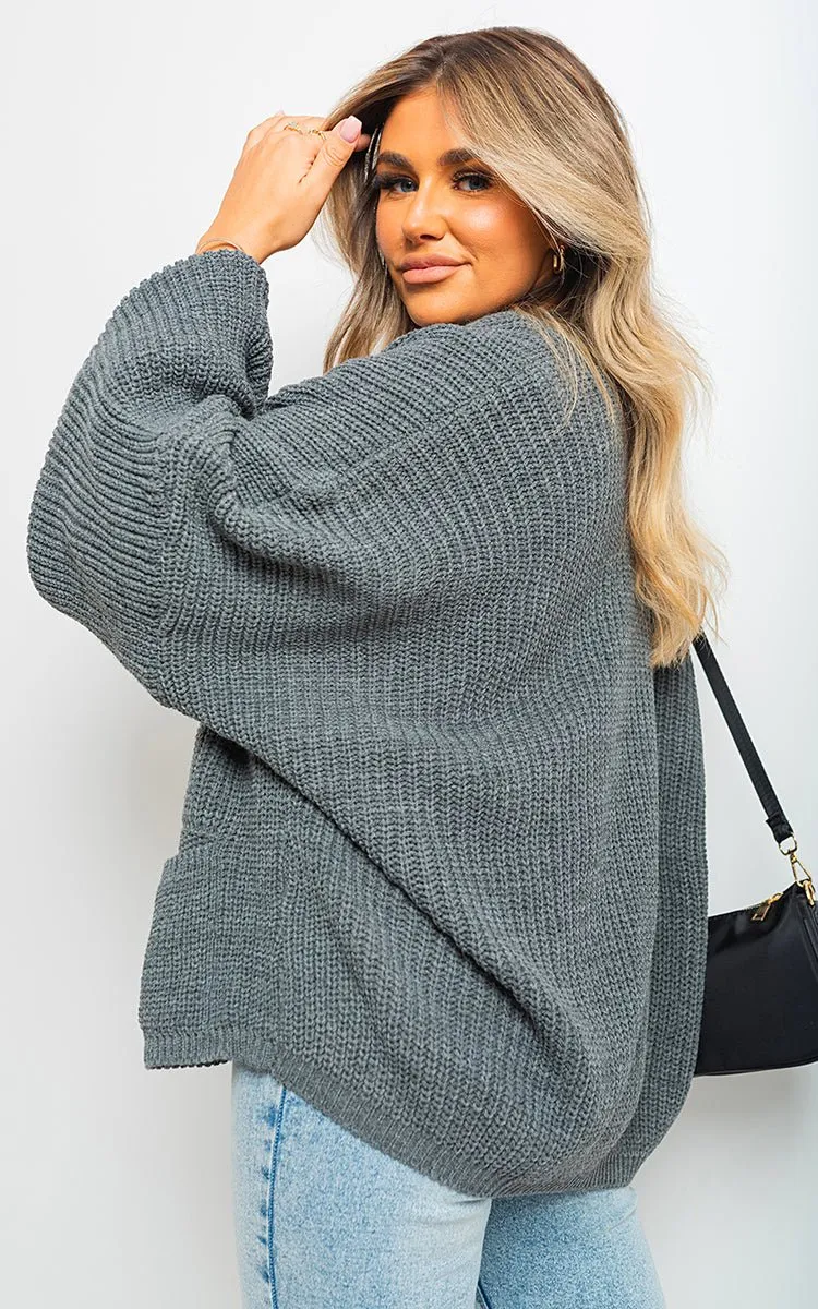 Carter Knitted Balloon Sleeve Cardigan