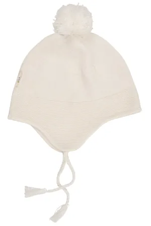 CASHMERE BABY BONNET HAT - CREAM