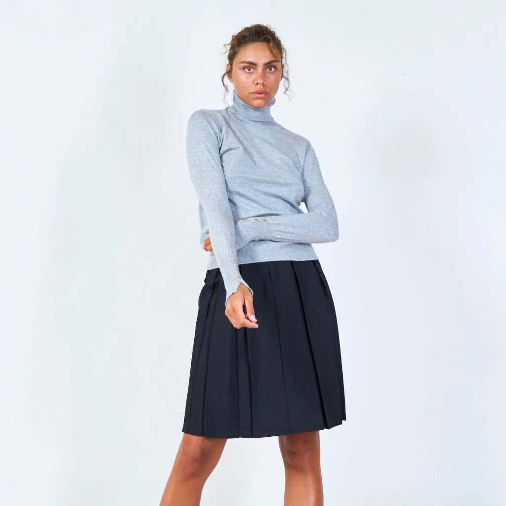 Classic turtleneck sweater with button details