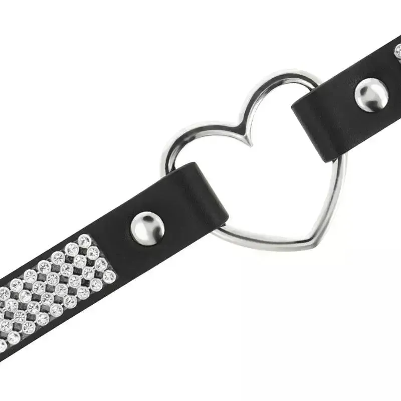 Coquette Chic Desire Choker Hand Crafted Vegan Leather – Heart