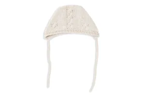 Cozy Sand Bonnet with Cableknit Detail