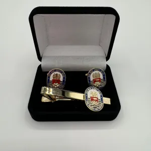 Crest Tie Bar and Cufflink Set