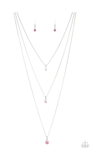 Crystal Chic Pink Necklace  - Paparazzi  Accessories