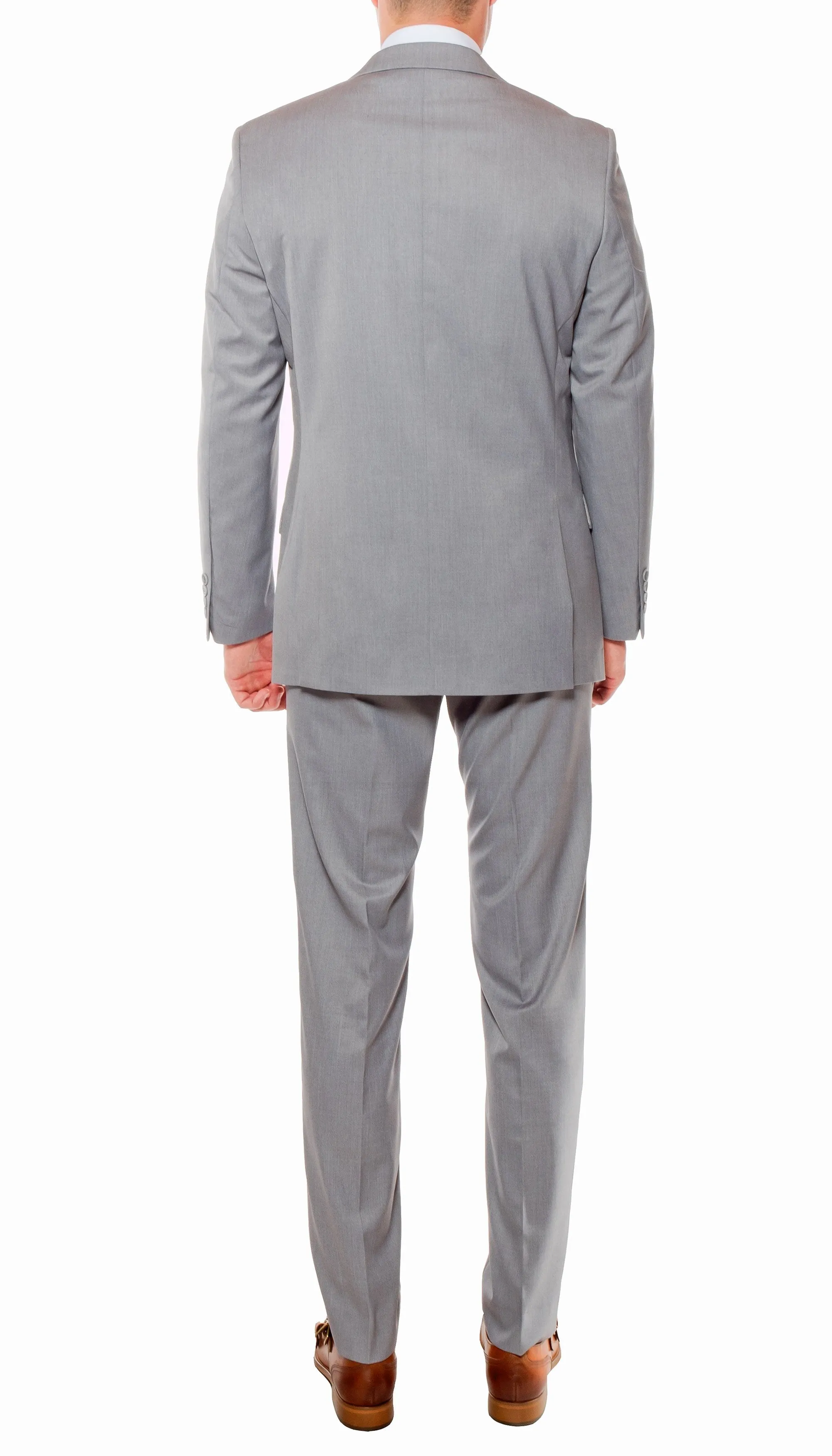 Ferrecci Mens Savannah Light Grey Slim Fit 3 Piece Suit