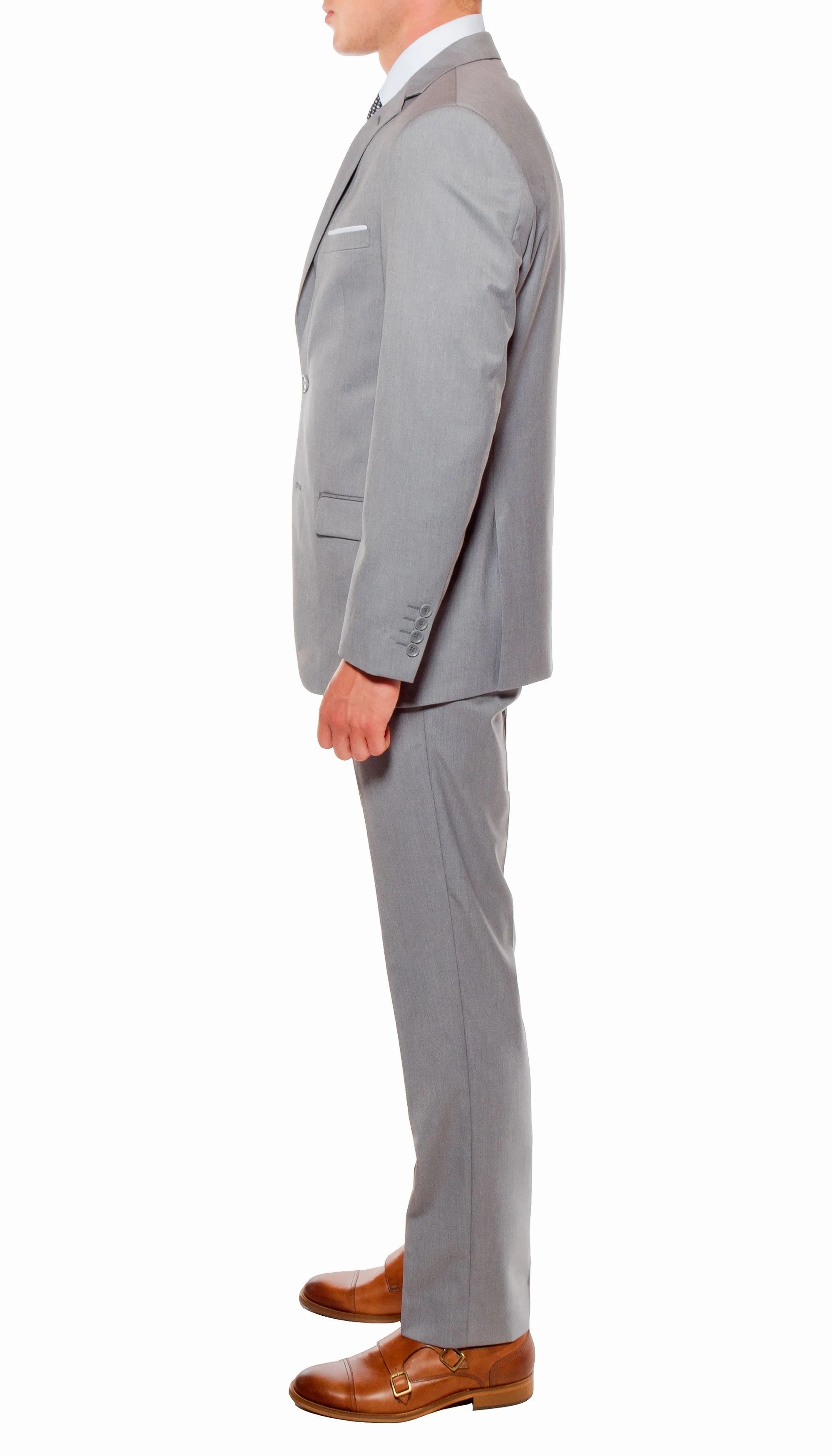 Ferrecci Mens Savannah Light Grey Slim Fit 3 Piece Suit