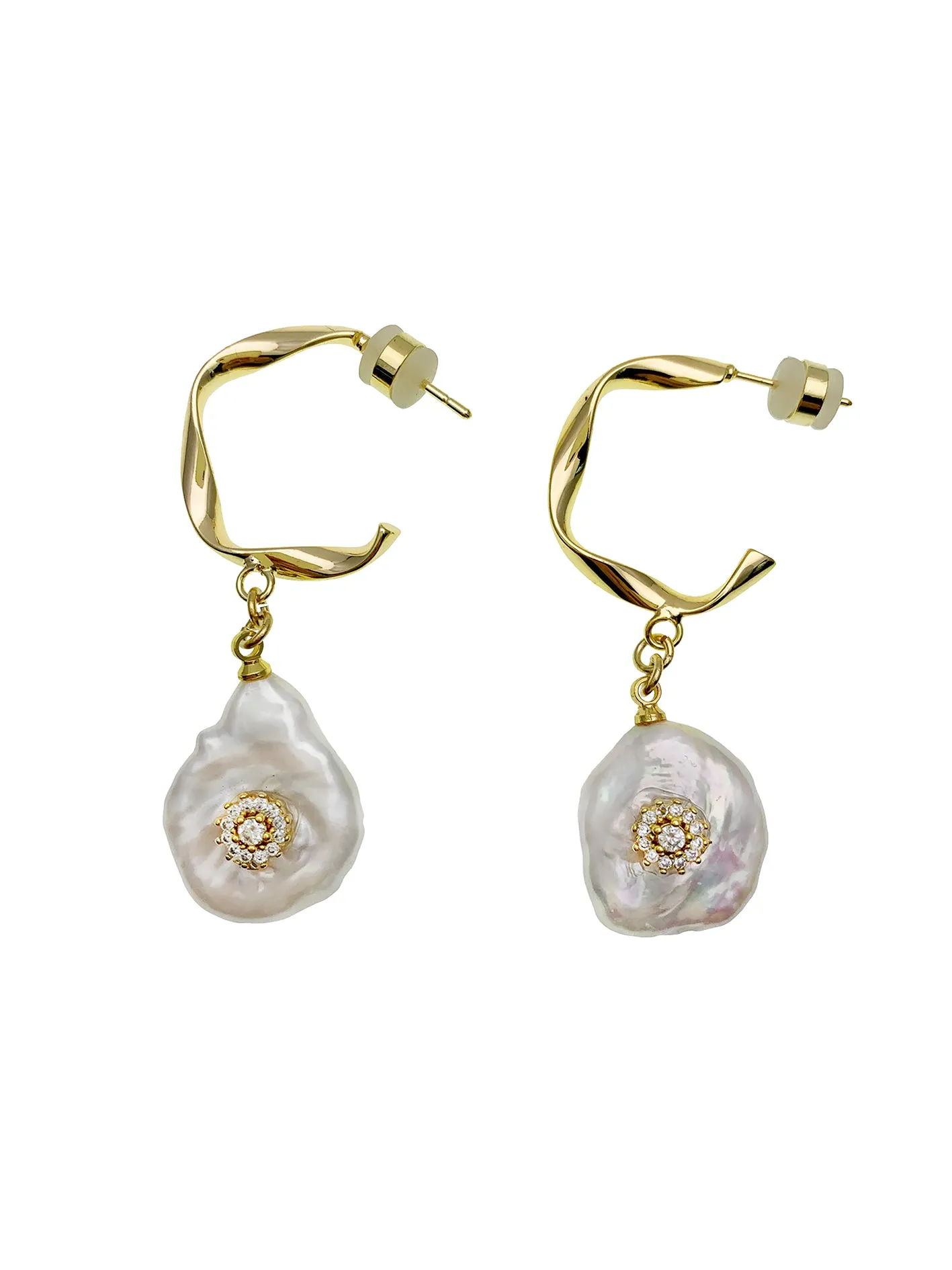 Freshwater Pearls zircon Earrings EE021