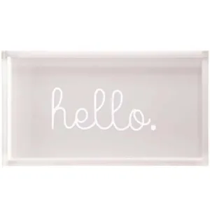 Get Organized™ Catch All Acrylic Jewelry Tray Hello Theme 10.5 x 5.75 in