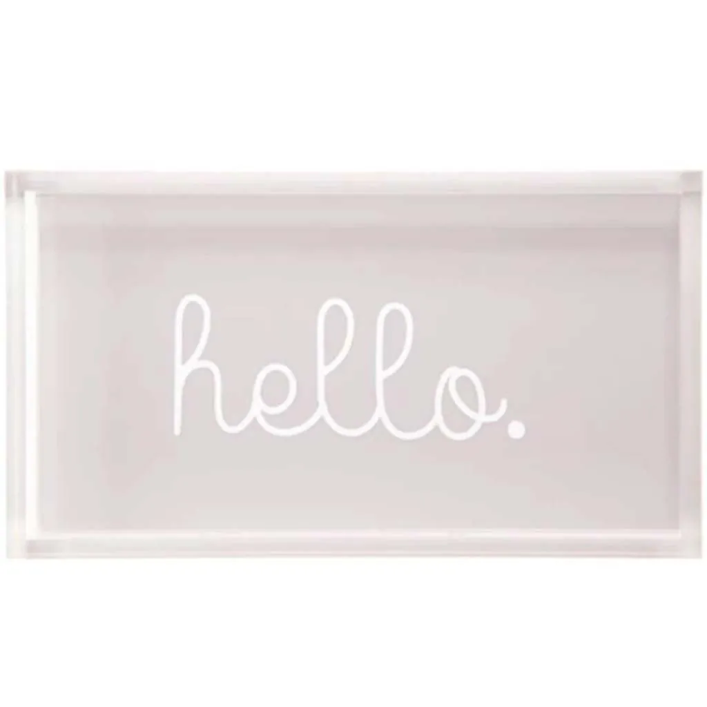 Get Organized™ Catch All Acrylic Jewelry Tray Hello Theme 10.5 x 5.75 in