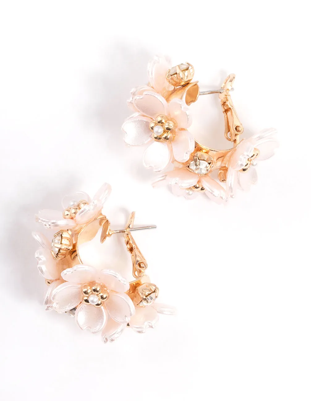 Gold Mini Flower Hoop Earrings