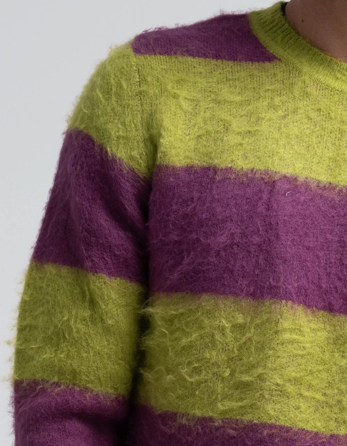 Green & Purple Stripe Mohair Jumper