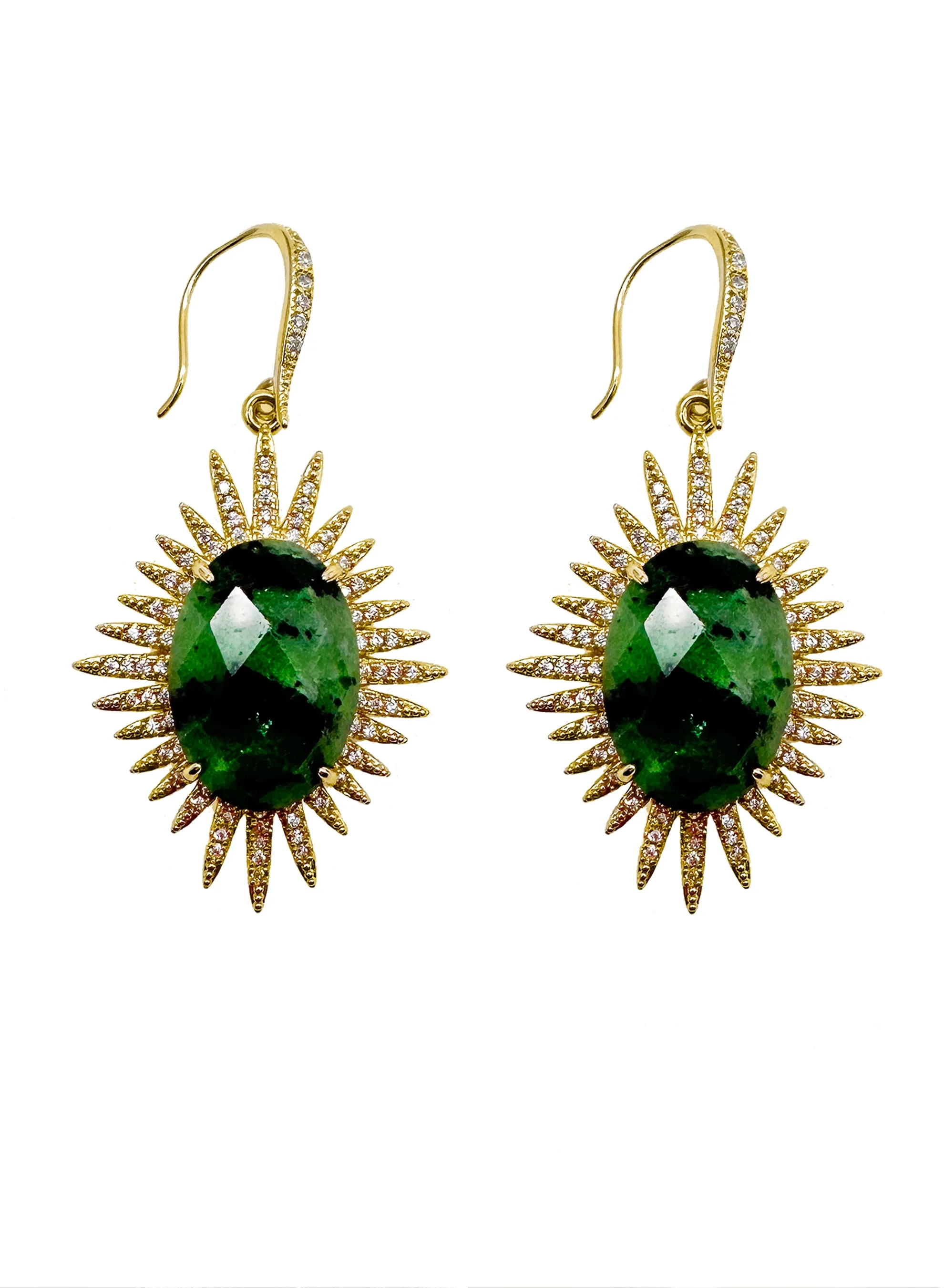 Green Zoisite Statement Earrings KE014