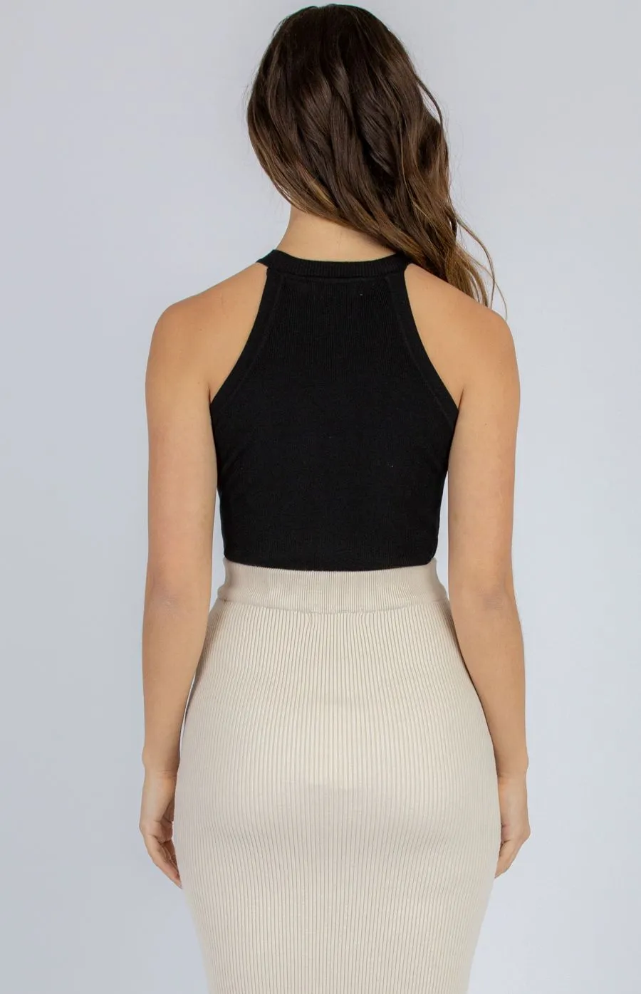 Halter Neck Knit Crop