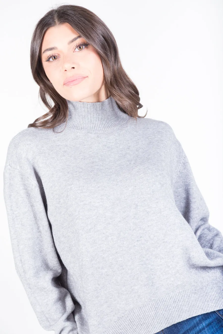 High neck knit sweater wholesale