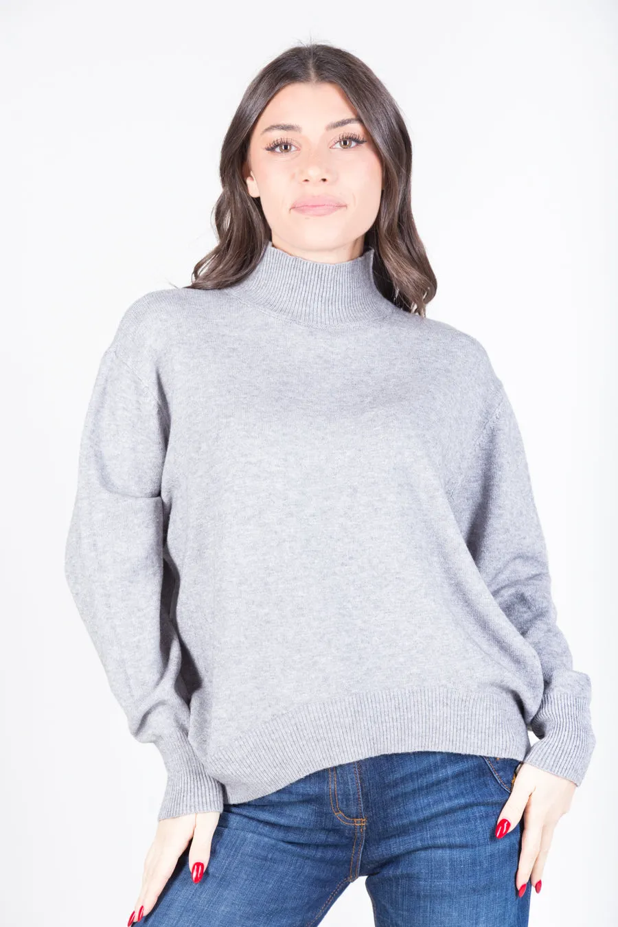 High neck knit sweater wholesale