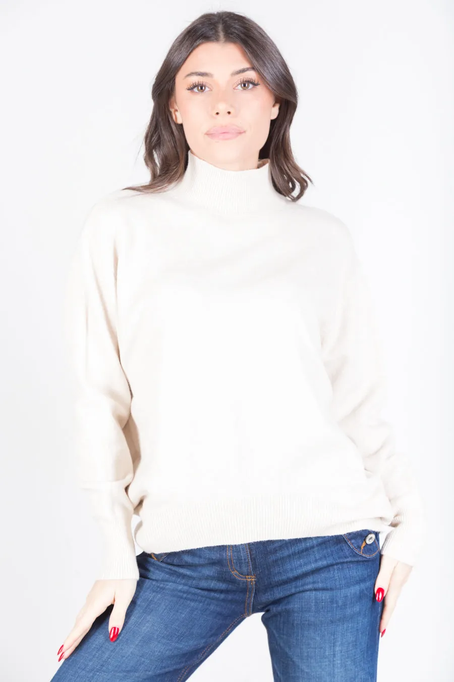 High neck knit sweater wholesale