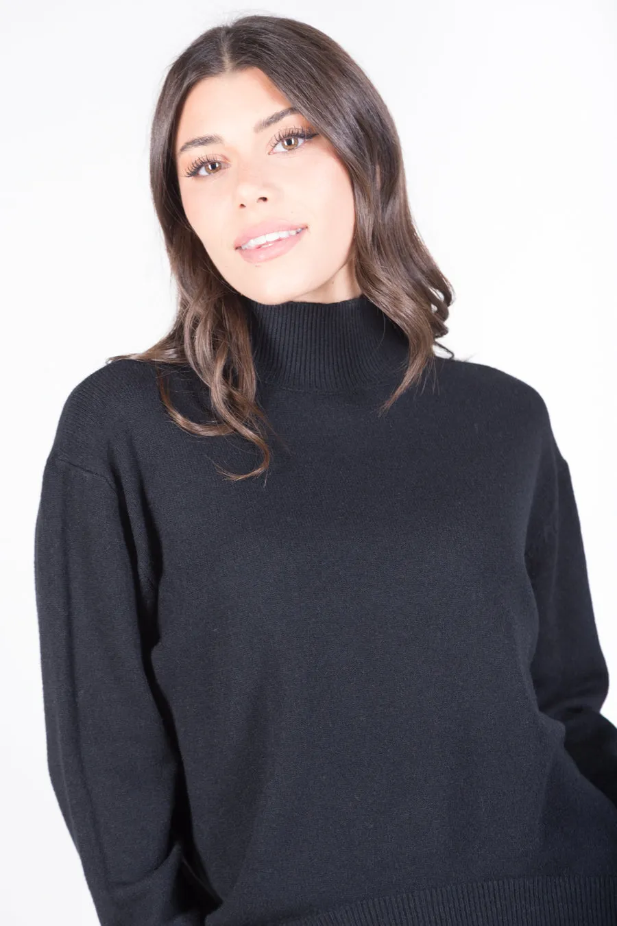 High neck knit sweater wholesale