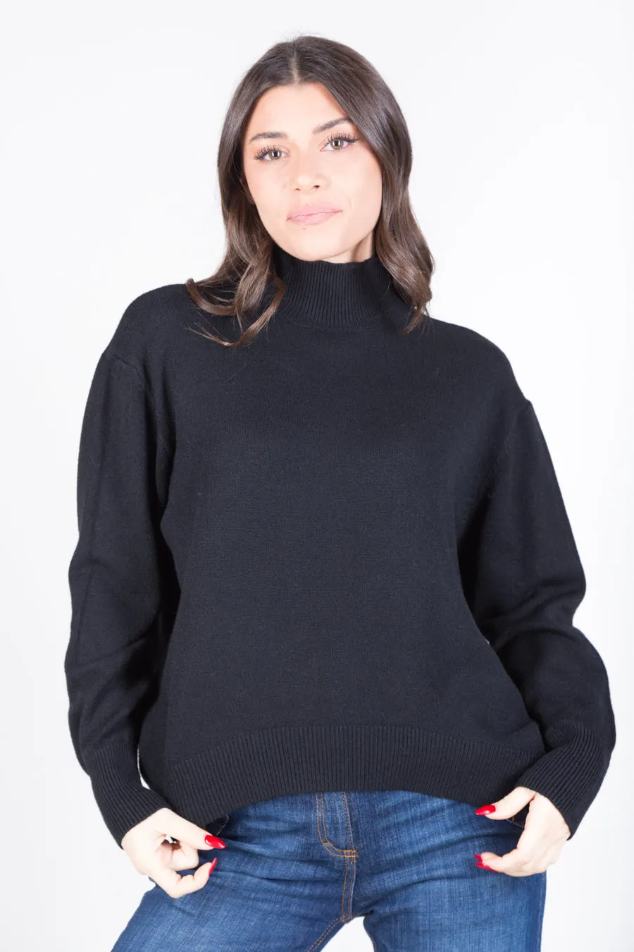 High neck knit sweater wholesale