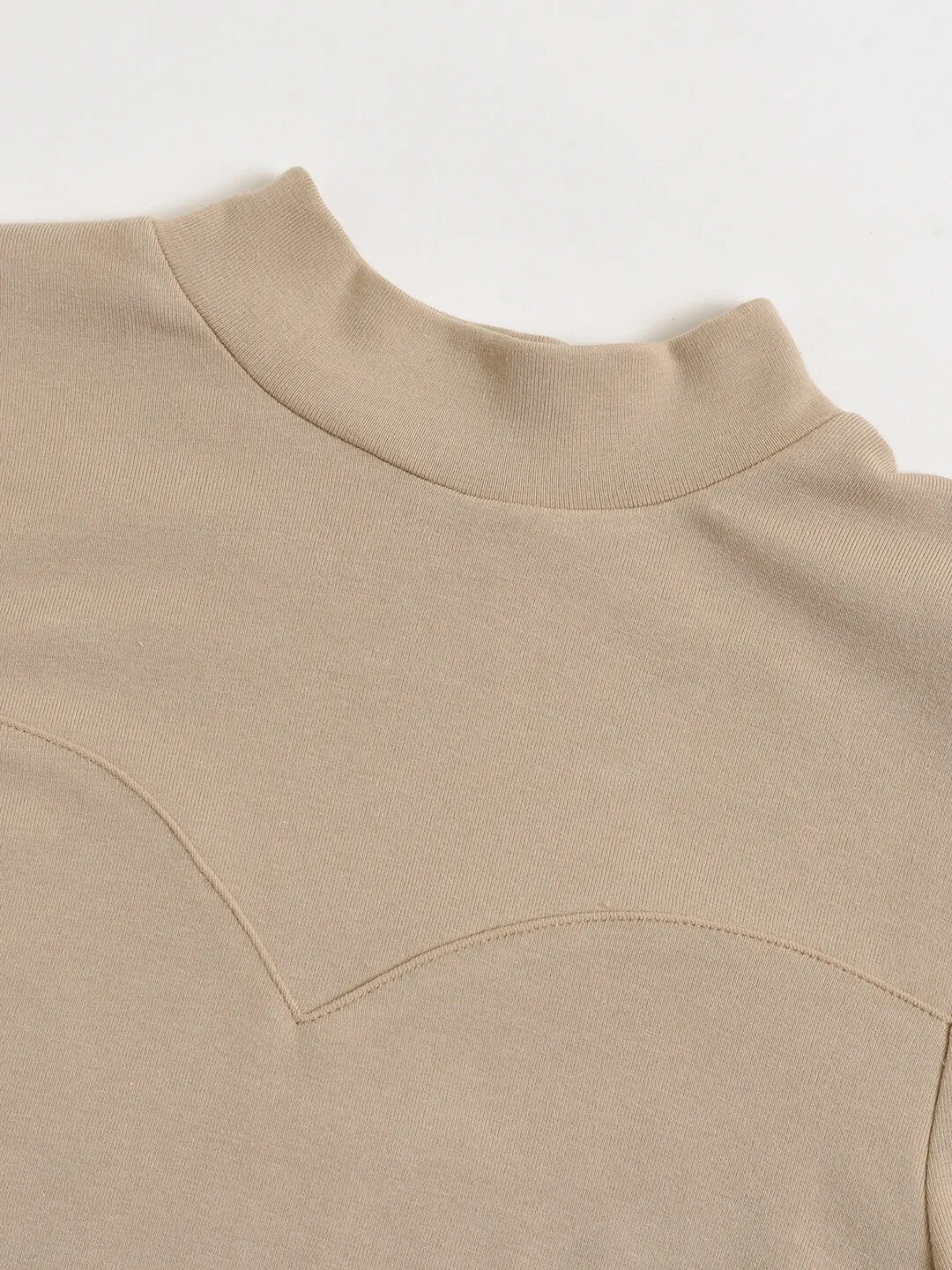 Jelena High Collar Khaki Knit Top