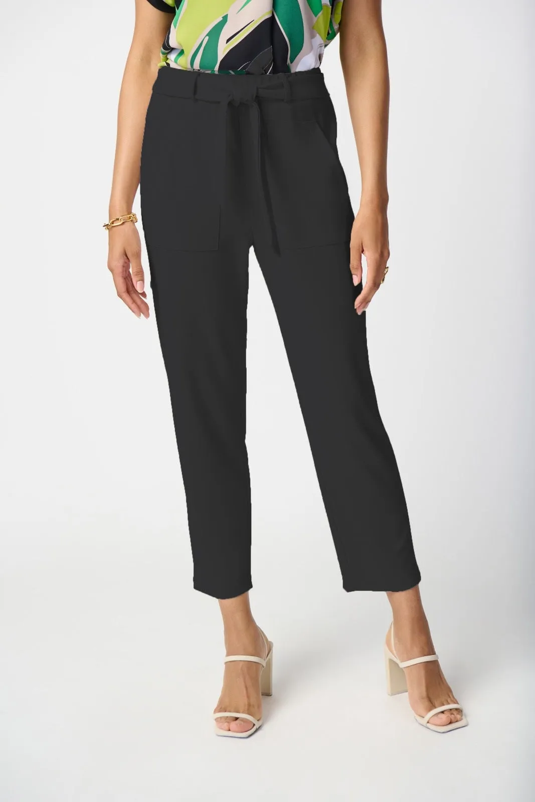 Joseph Ribkoff Slim Leg Tie Detail Pants Midnight Blue