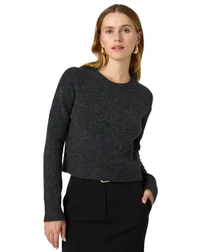 Kesia Crew Neck Cropped Jumper- Dark Charcoal