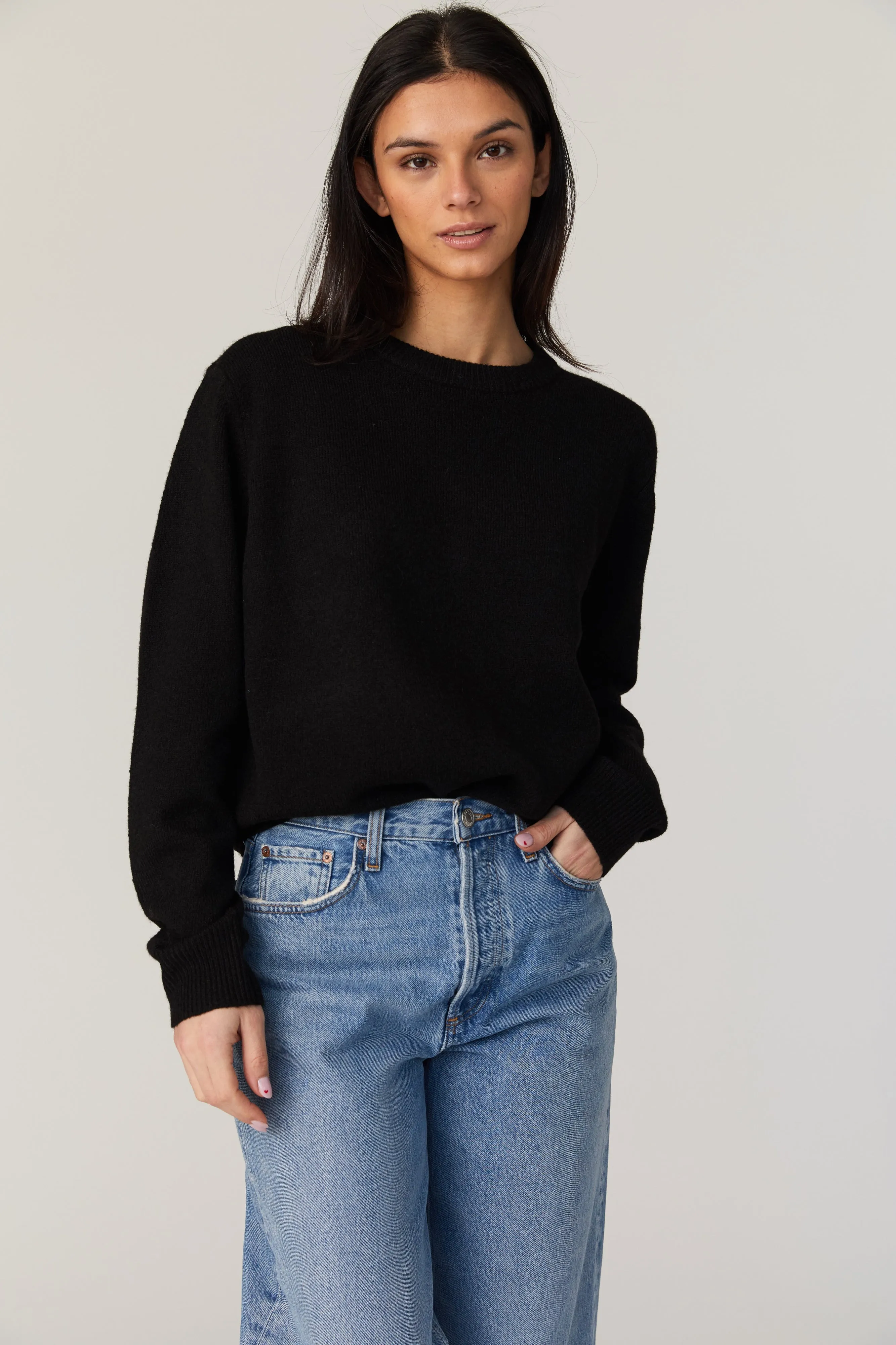 Kesia Crew Neck Jumper- Black