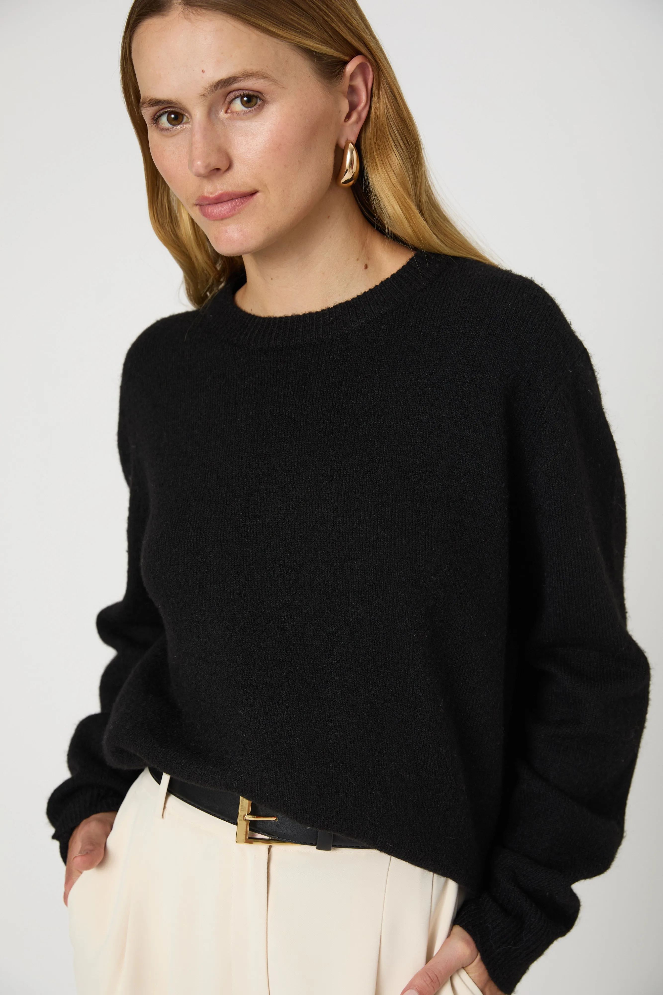 Kesia Crew Neck Jumper- Black