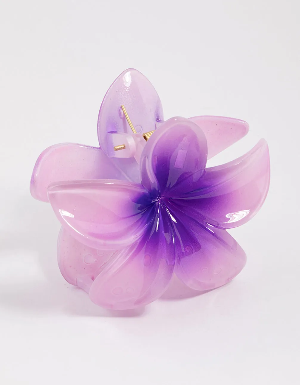 Lilac Frangipani Flower Hair Claw Clip