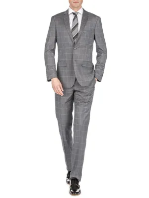 Men's Traveler Check Slim Fit Suits