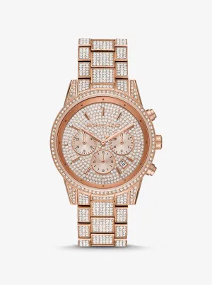 Michael Kors Rose Gold Ritz Pavé Watch, Pink