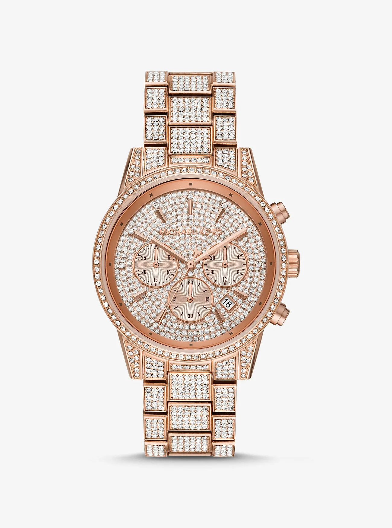 Michael Kors Rose Gold Ritz Pavé Watch, Pink