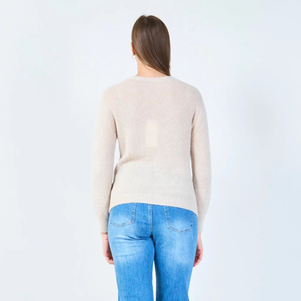 Minimalist long sleeve crewneck sweater wholesale