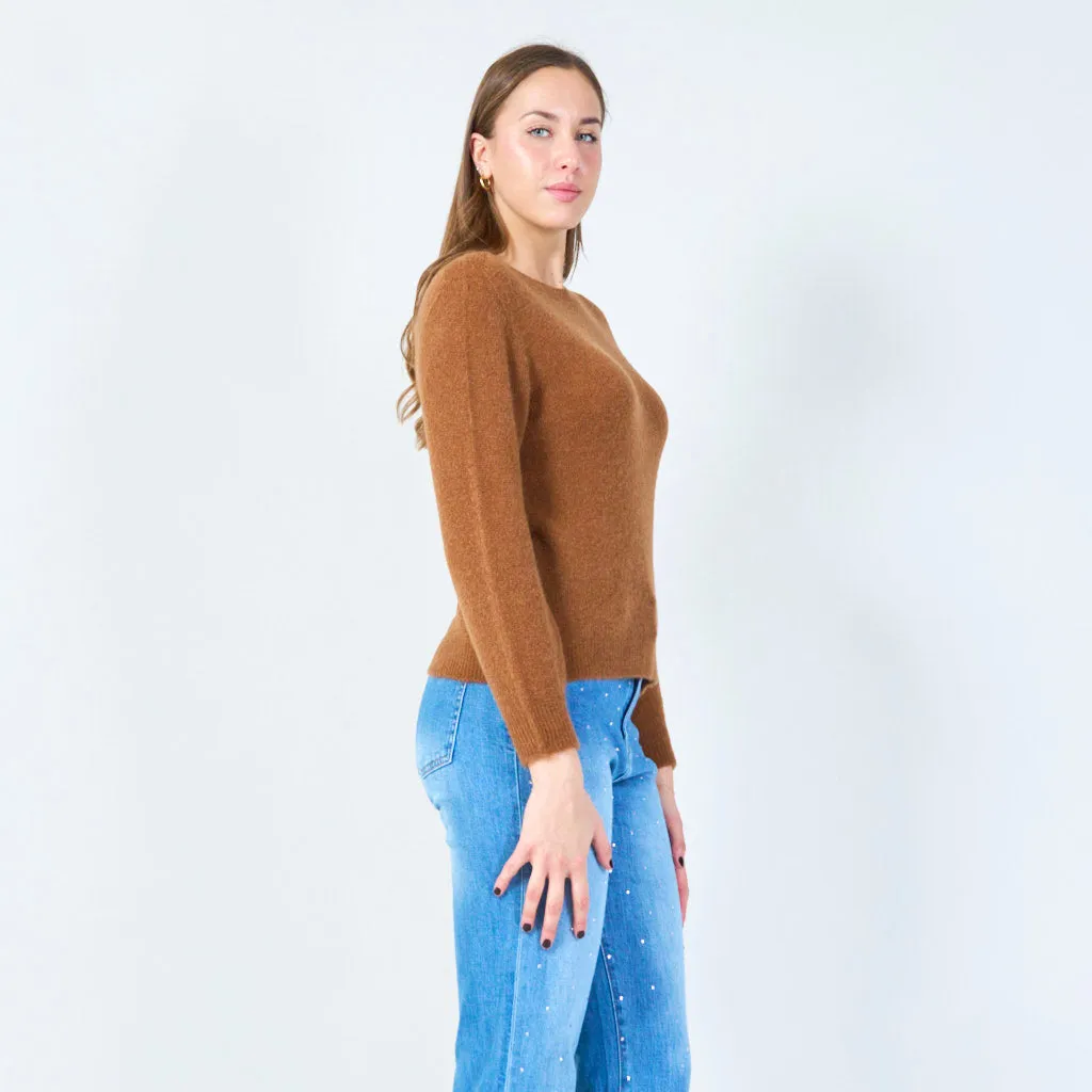 Minimalist long sleeve crewneck sweater wholesale