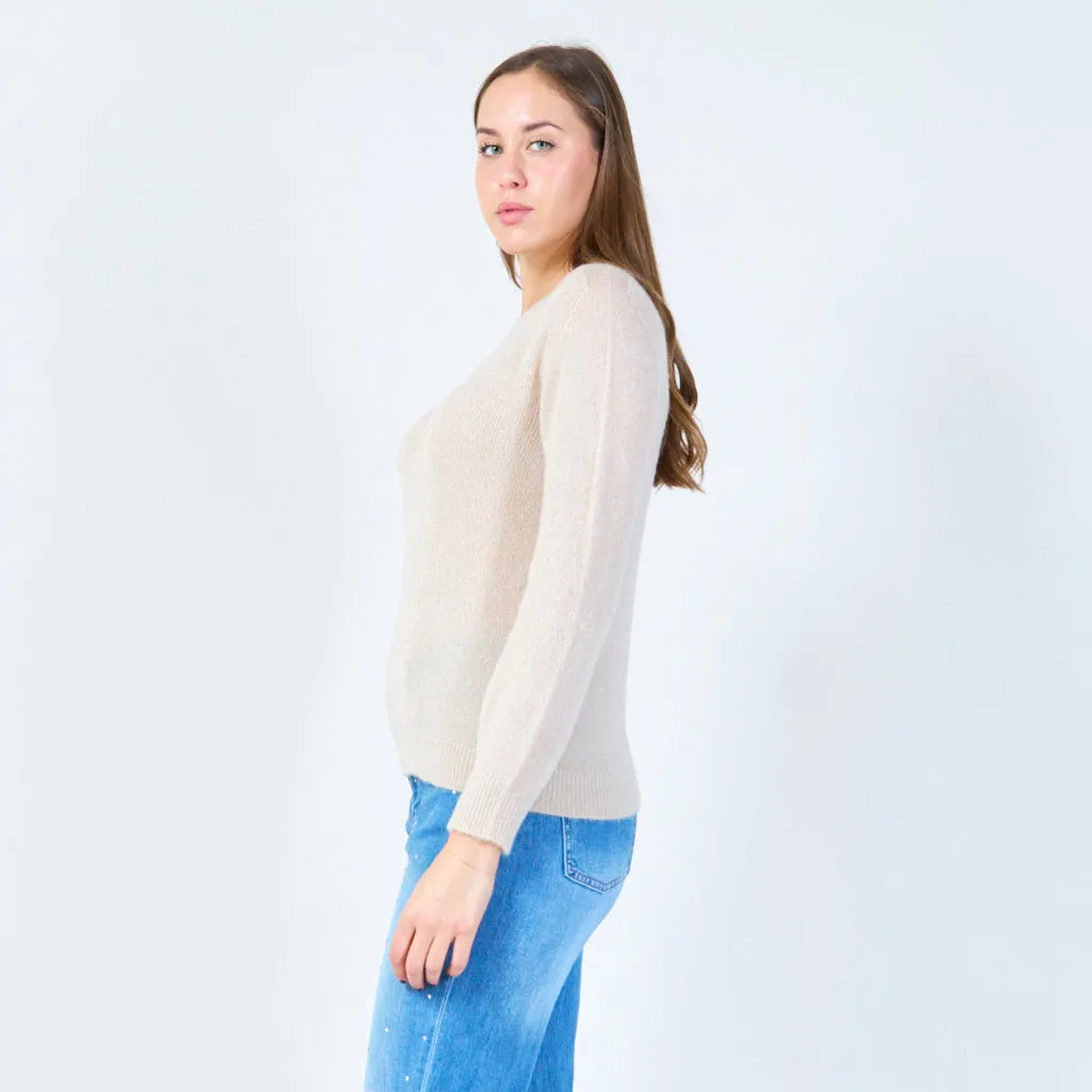 Minimalist long sleeve crewneck sweater wholesale