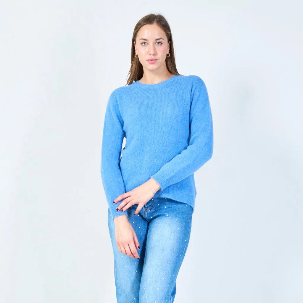 Minimalist long sleeve crewneck sweater wholesale