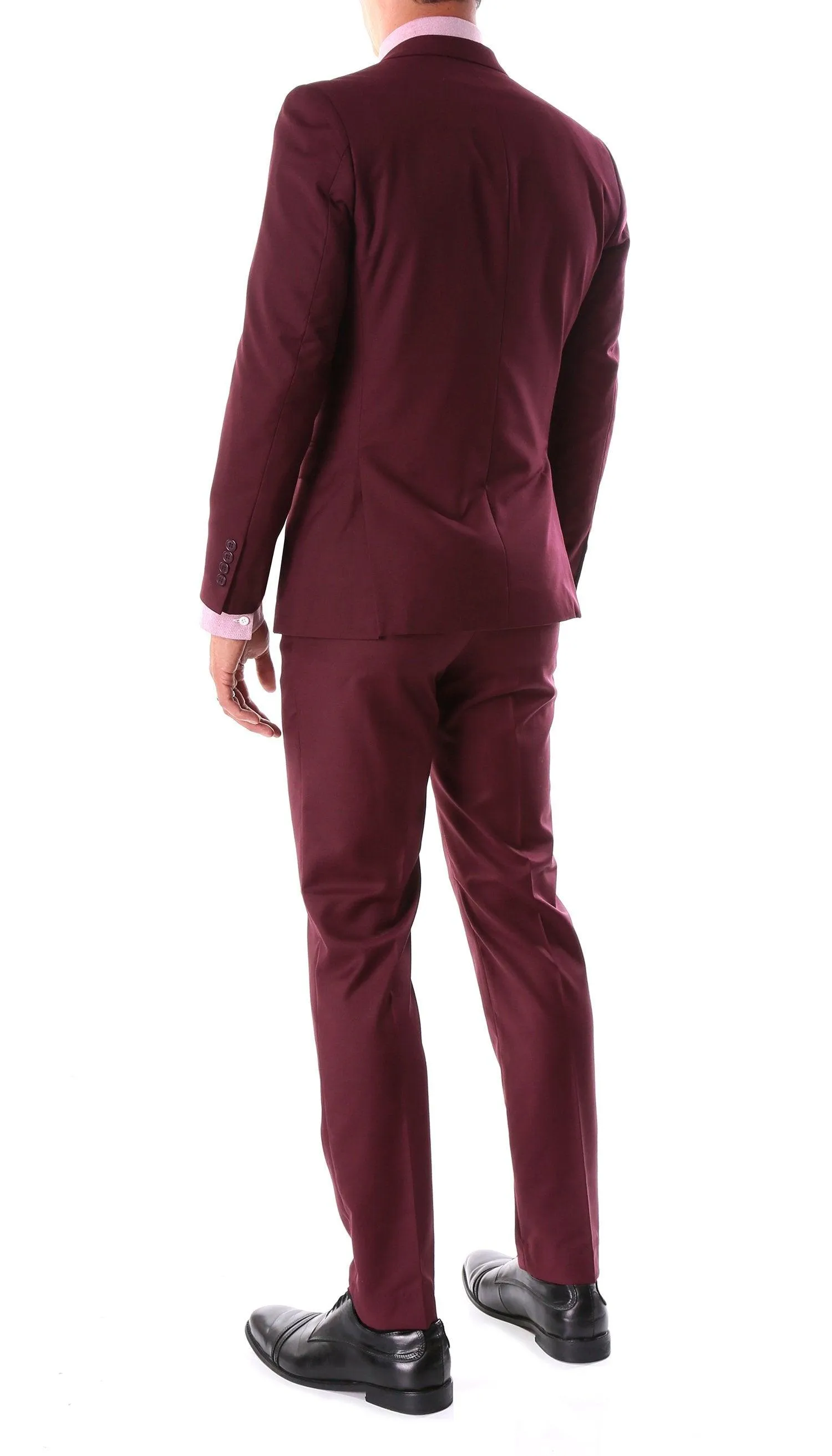 Oslo Burgundy Notch Lapel 2 Piece Slim Fit Suit