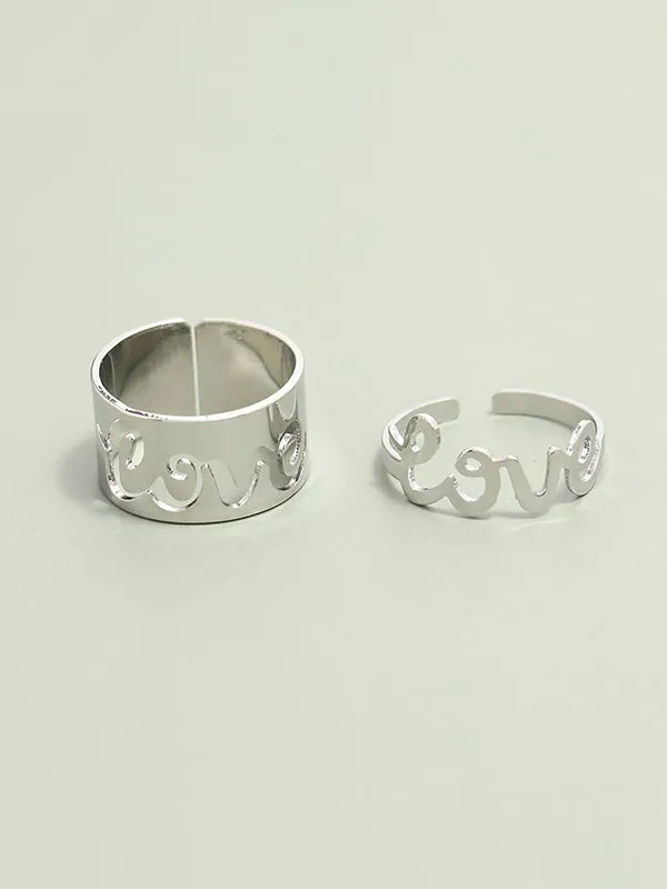 Punk Letter Shape Rings Accessories