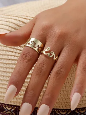 Punk Letter Shape Rings Accessories